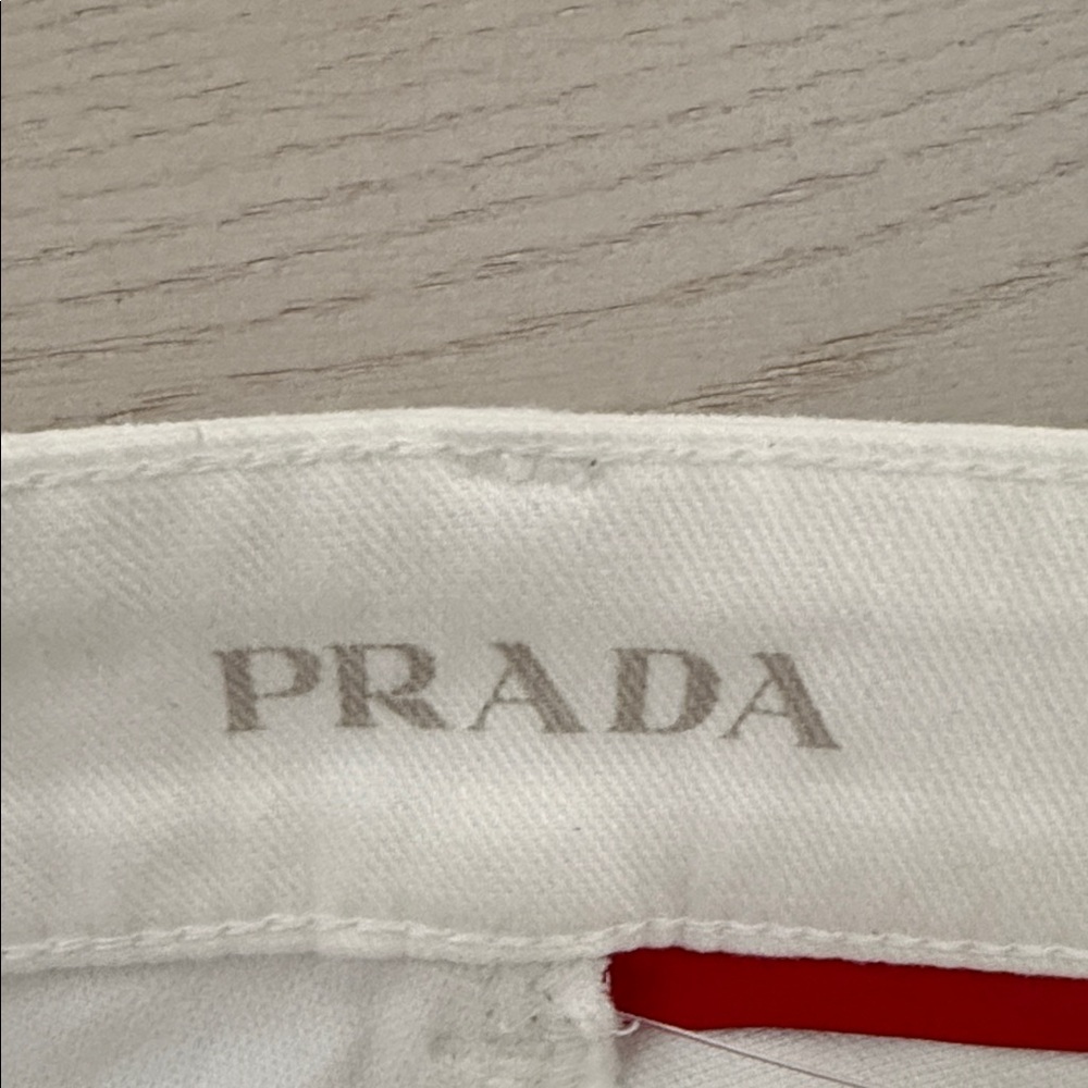 Prada White and Red Detail Apparel